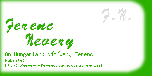ferenc nevery business card